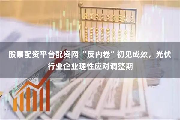 股票配资平台配资网 “反内卷”初见成效，光伏行业企业理性应对调整期
